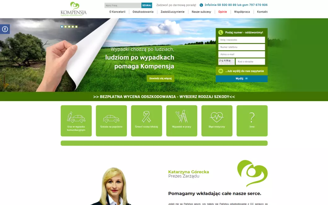Kancelaria odszkodowawcza Kompensja - podgląd