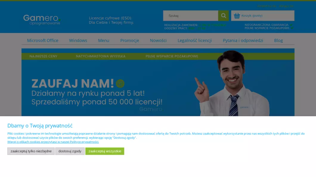 Klucze aktywacyjne, licencje, oprogramowania | Gamero - podgląd