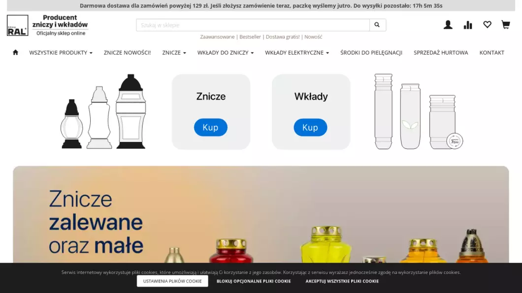 Producent zniczy i wkładów RAL - podgląd