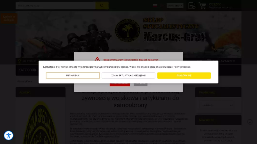 Sklep militarny z żywnością, akcesoriami do samoobrony | Sklep-militarny.com.pl - podgląd